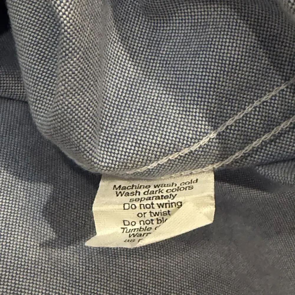 Vintage 90s J. Crew XXL Light Blue Oxford Cloth Button Down Cotton Shirt OCBD